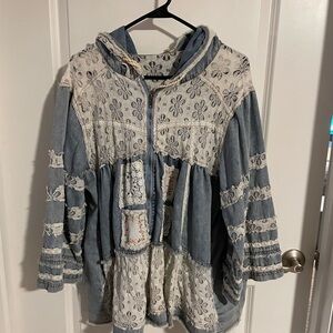 POL NEW Denim and Lace Women's Jacket